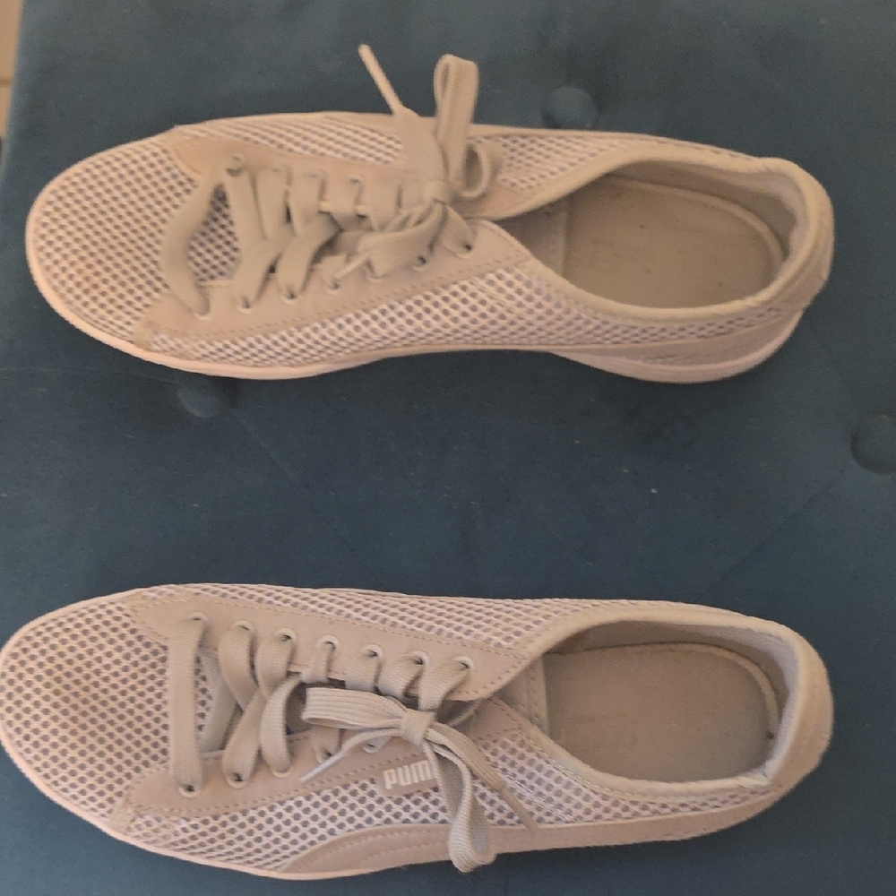 Puma Women's Beige Mesh Sneakers - Picture 5 of 9